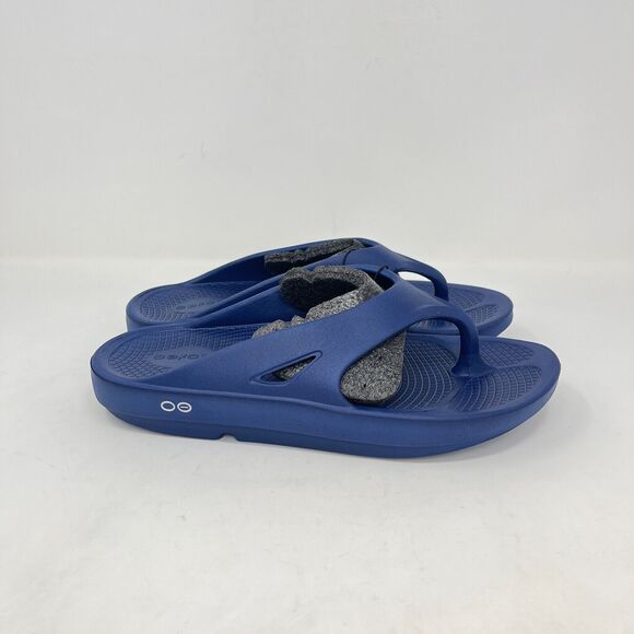 OOFOS Recovery Thong Navy Blue Flip Flop Open Toe Slippers Sandal Women's Size 8 - Picture 1 of 7